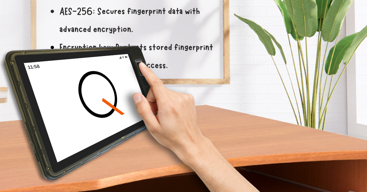 Person using a fingerprint scanner