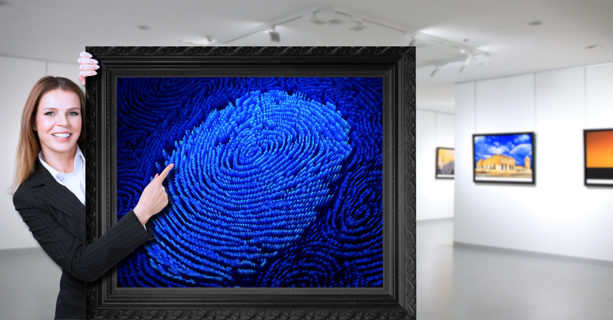 Fingerprints in Law Enforcement Featured Image. Woman in an Art Gallery